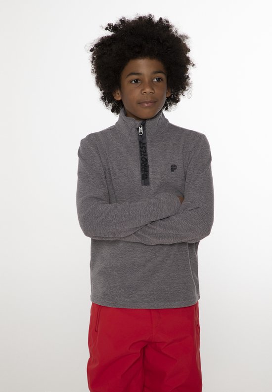 Protest Perfectym Jr – Skipully Jongens – Lange mouwen – 1/4 rits – Dark Grey Melee