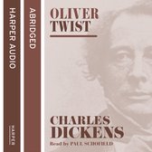 Gecensureerde audioboekhoes van "Oliver Twist" door Charles Dickens, voorgelezen door Paul Schofield.