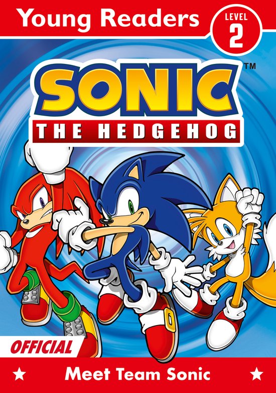Sonic, Knuckles en Tails staan samen op de cover van 'Sonic the Hedgehog Young Readers Level 2: Meet Team Sonic'.