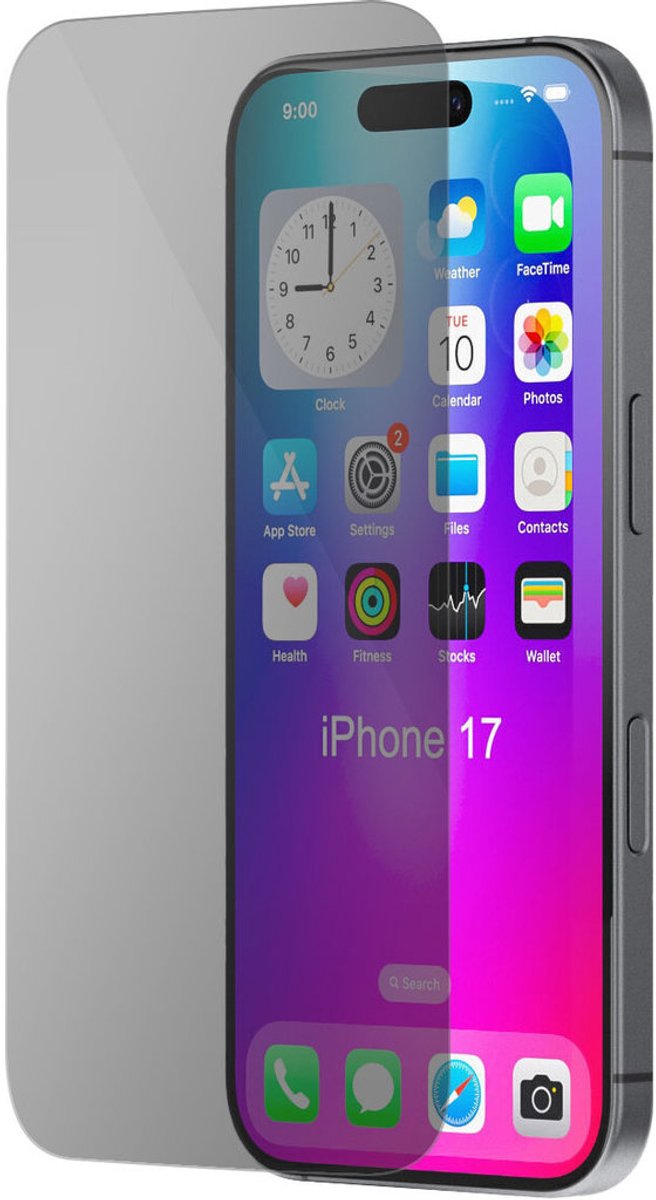 Mobiparts Screenprotector geschikt voor Apple iPhone 17 Pro Glazen | Mobiparts Screenprotector Privacy - Case Friendly - Zwart