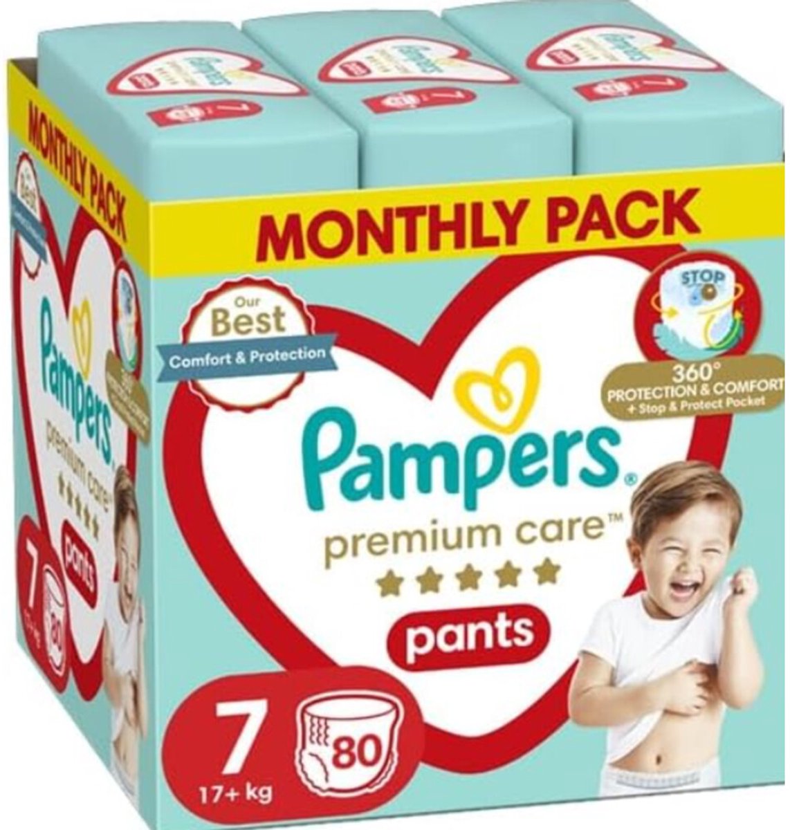 Pampers - Premium Protection Pants - Maat 7 - Mega Pack - 80 luiers - 15+ kg