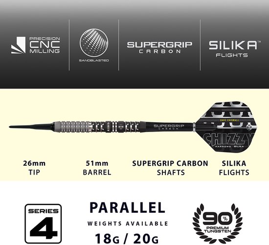 Harrows Dave Chisnall V4 90% - Soft Tip Darts van Harrows — afbeelding 2