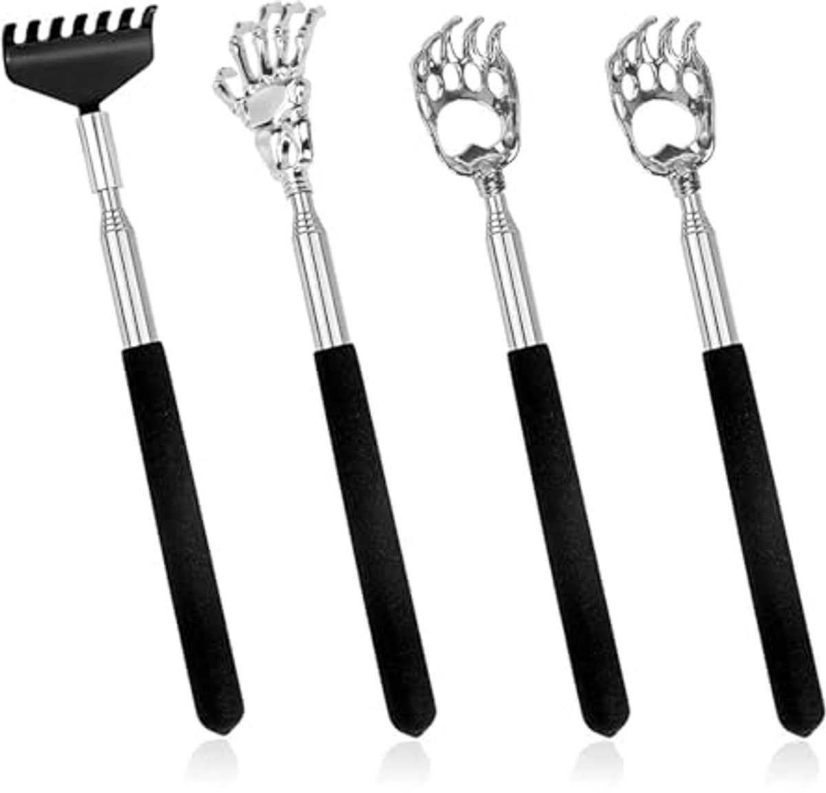 Telescopische Set van 4 Rugkrabbers voor Rug- en Hoofdmassage