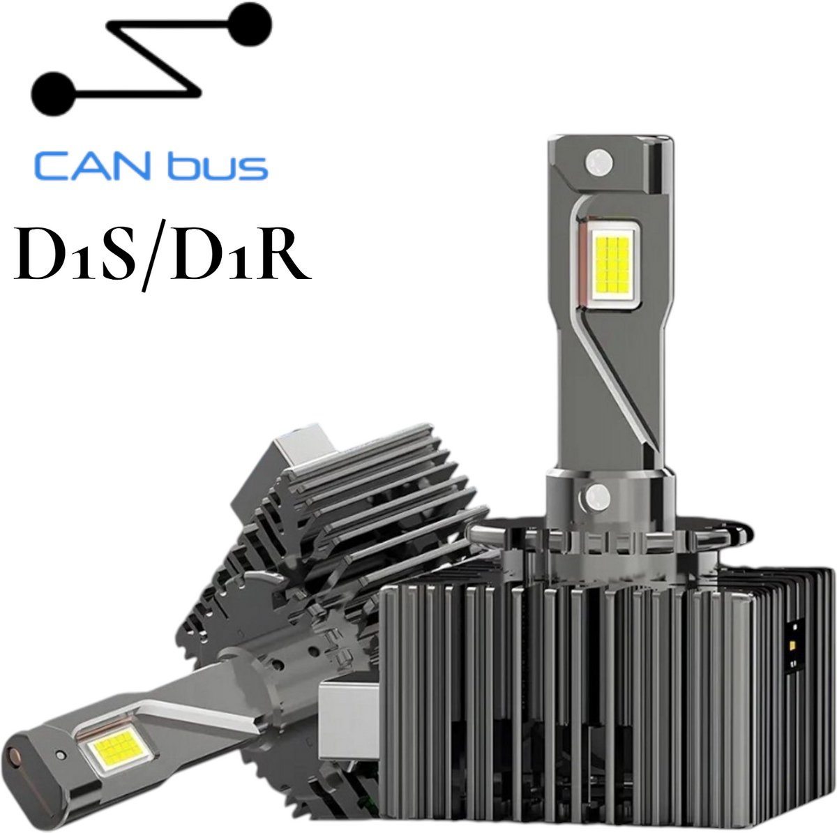 D1S / D1R LED Koplampen – 150W 48000LM – 6000K Helder Wit – Met Canbus Adapter – Set van 2