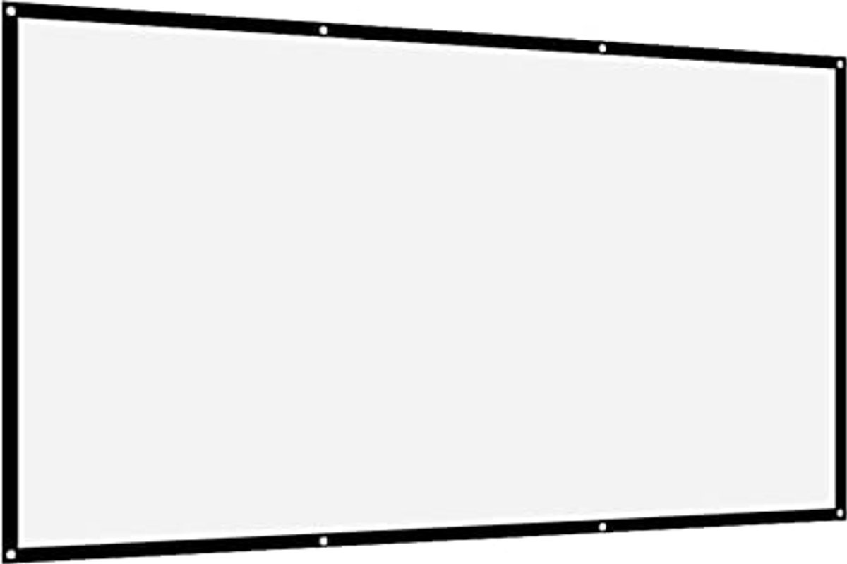 Draagbaar Projectorscherm 120 inch, 16:9, Kreukvrij en Zacht Wit Polyester - Ondersteunt Dubbelzijdige Projectie voor Binnen en Buiten