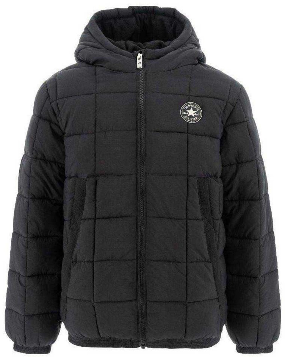 Converse Kids Cnvn Square Quilted Mdwt Puffe Jas 10-12 Years Jongens Meisjes Zwart