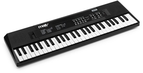 Piano à clavier - MAX KD54 Clavier avec 54 touches - Piano Kinder - Batterie rechargeable - Zwart