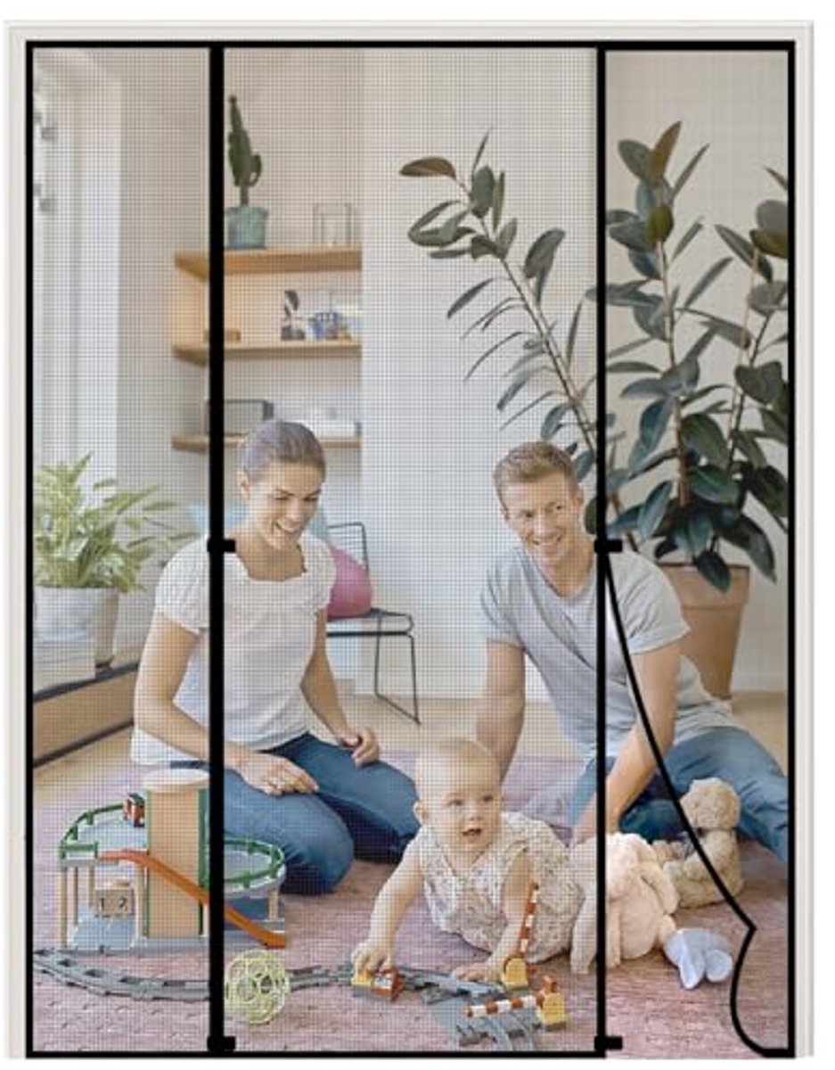 Magnetische Hordeur voor Deuren en Ramen - Insectenhor voor Balkondeuren, Dubbele Deuren en Terrasdeuren 150 x 212 cm