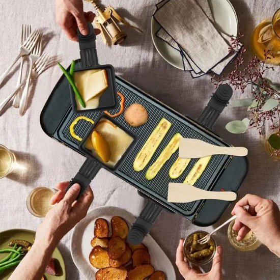 Raclette pannetjes, vervanging, 4 stuks, mini anti-aanbaklaag