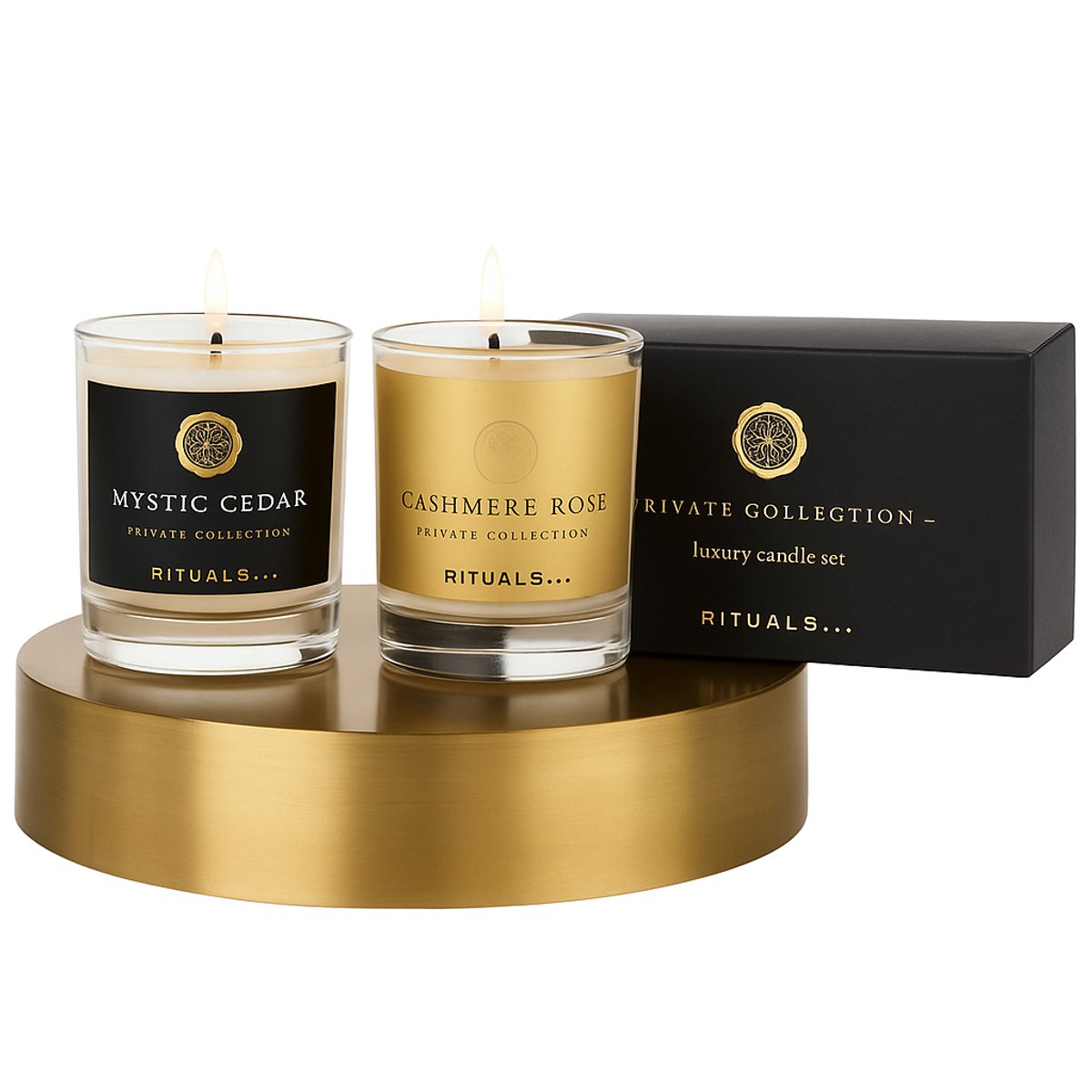 Rituals Private Collection Luxury Candle Set - 2 mini kaarsen - Candles - Cashmere Rose - Mystic Cedar