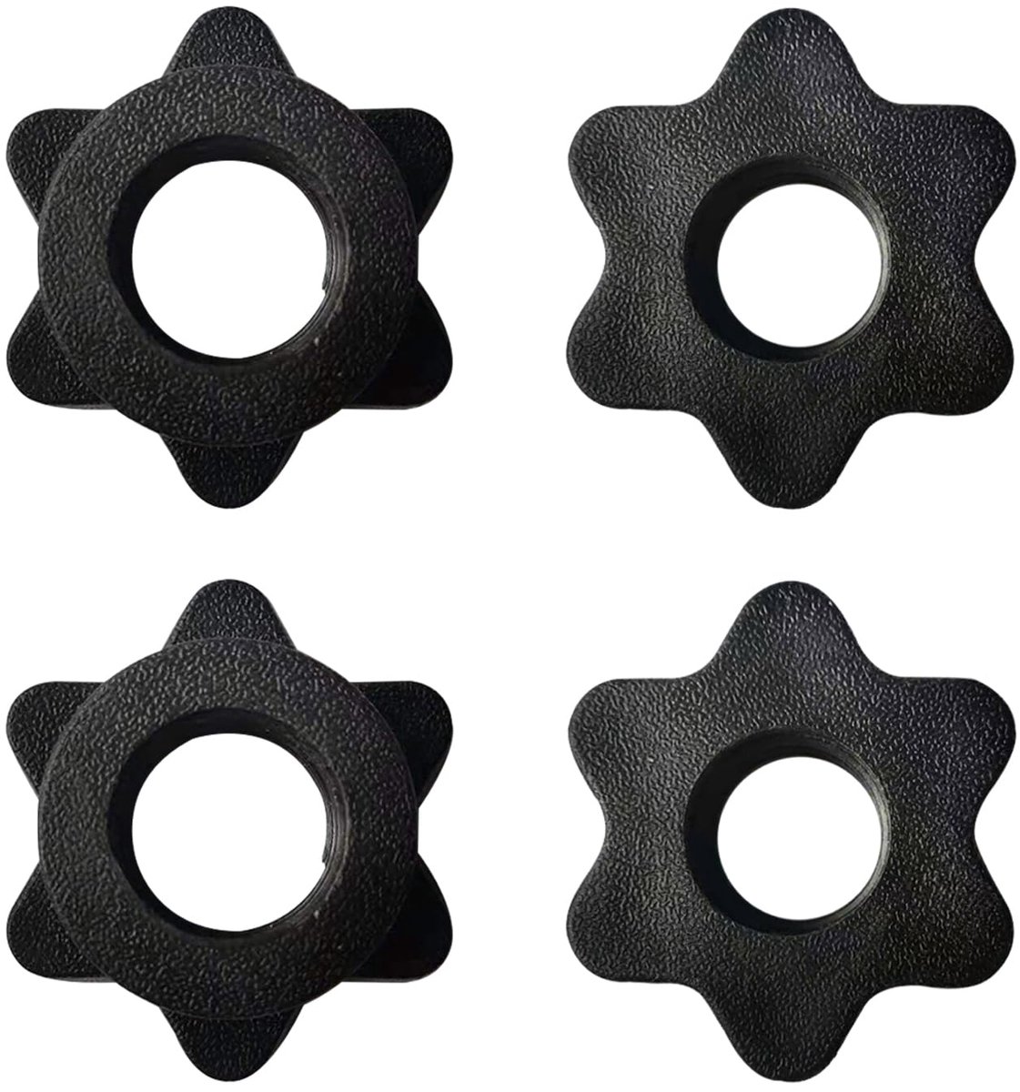Pack of 4 Dumbbell Clips Barbell Clips Hex Nut Screw Caps 25mm Opening Nuts Fixed Dumbbell Accessories Fitness Accessories (Black)