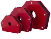 3-delige Lasmagneet Set - Lasmagneet - Hoekmagneet - Lasmagneten - Hoekmagneten - Magnetische Lashulpmiddelen - Magneet - Magneten - Rood