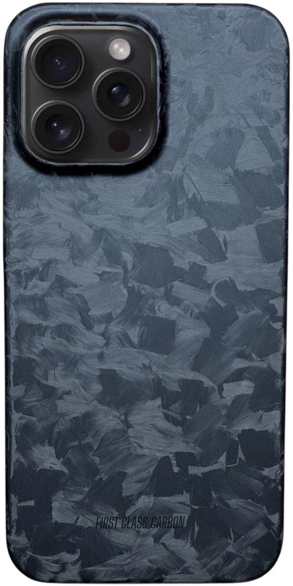 FirstClassCarbon – iPhone 16 Pro – Full Carbon Fiber Hoesje – Matte Zwart – Ultralicht & Stevig Telefoonhoesje – MagSafe Compatibel