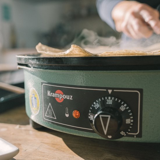 gietijzeren crêpemaker 40cm 3000w groen - krampouz - cebpa4ao — afbeelding 2