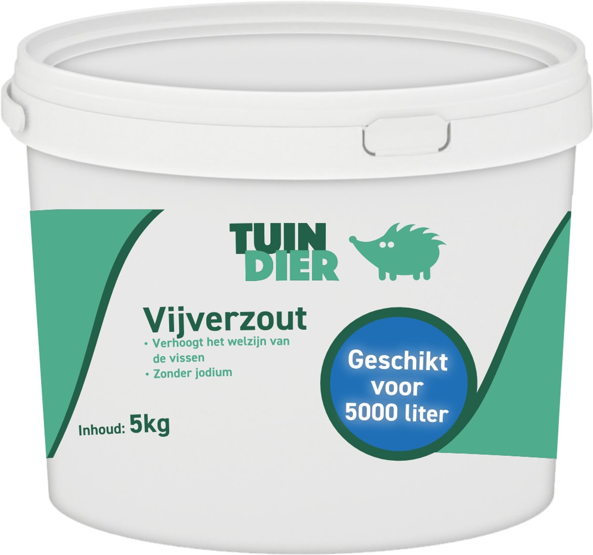 Vijverzout | Vijver zout zonder jodium | In handige bewaaremmer | Geschikt voor 5.000 liter (vijver)water | 5.000 gram | 5 kilogram