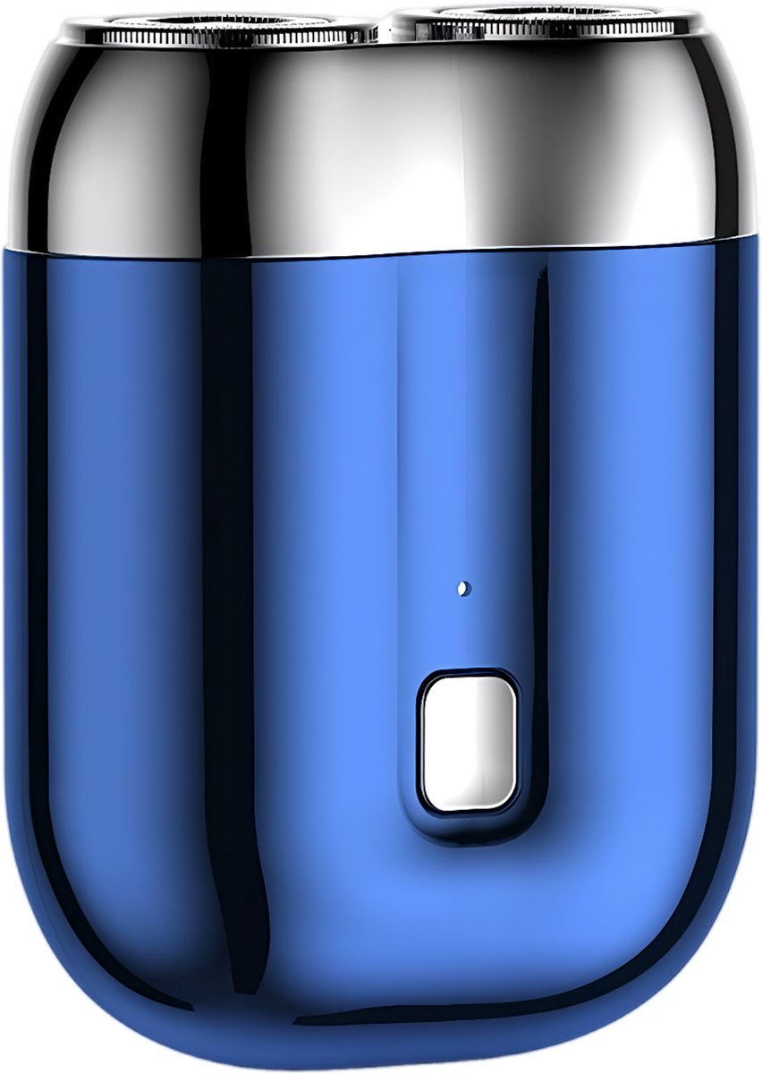 QTTVBTNA - Mini scheerapparaat - 2-Kop magnetisch Scheerapparaat - USB Oplaadbare - Lichtgewicht en Comfortabel - Draagbaar scheerapparaat voor mannen - 7 x 5.3 x 2.5cm - Blauw - 1 stuk