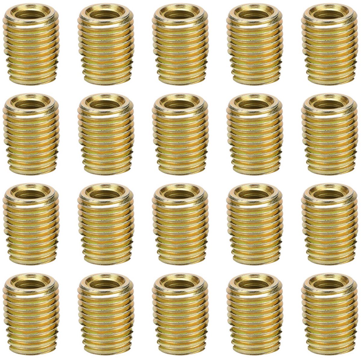 SnelShoppen - 20x Zelftappende Draadinvoeren Slotted Schroef Socket voor Draadreparatie - Koolstofstaal Gegalvaniseerd M3 0,5 M5 0,5 6mm