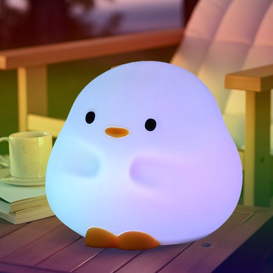 QTTVBTNA - Eenden Nachtlampje - LED Lampje met Aanraakbediening - Oplaadbaar - Sfeerverlichting voor Kinderkamer - Cadeau voor Kinderen (Kerst, Verjaardag) - 12.3x10.6x10.7cm - Kleurrijk van QTTVBTNA — afbeelding 3