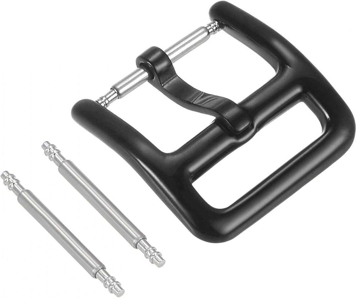 Allecto plus - Roestvrij Stalen Horlogebandsluiting Vervanging in Zwart PVD voor 14 mm Breedte - Spring Bar Inbegrepen