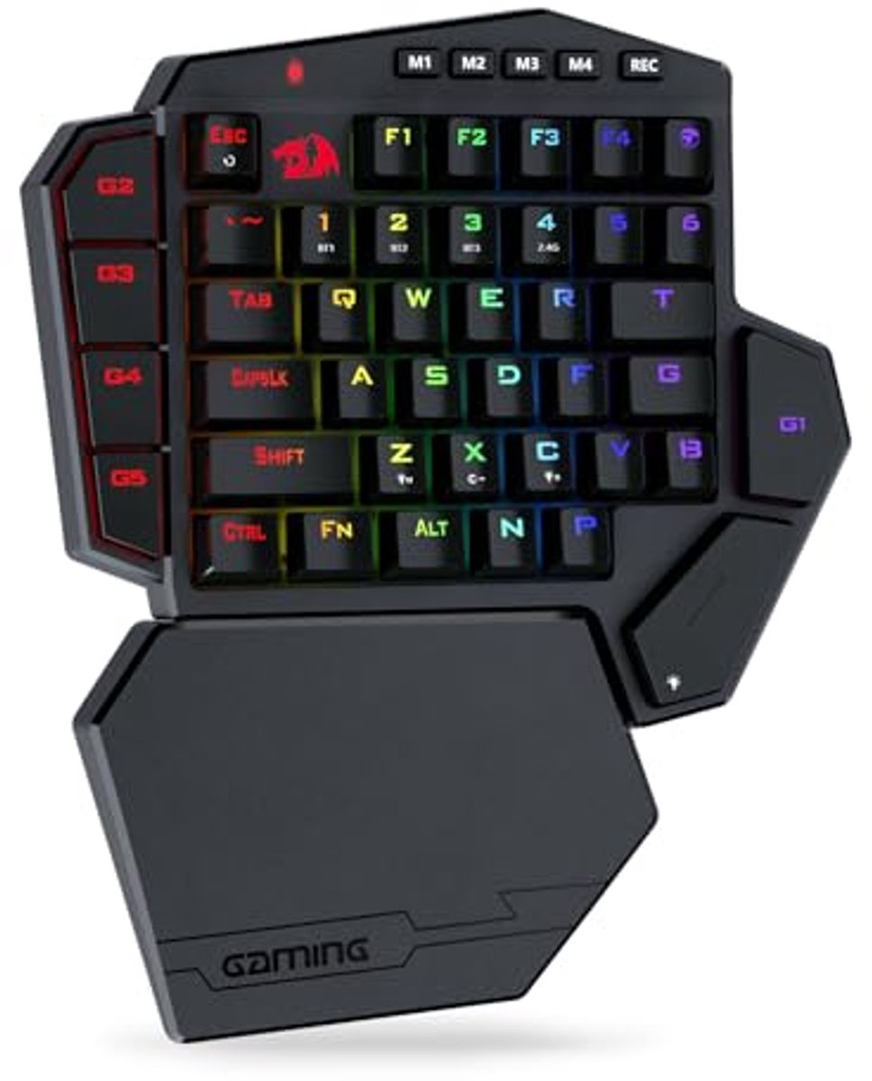 Draadloos Mechanisch Gaming Toetsenbord met RGB Verlichting - Compact 42-toetsen Ontwerp met Macrotoetsen en Afneembare Polshouder