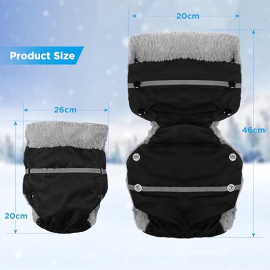 Waterdichte en Winddichte Handmuff voor Buggy's en Kinderwagens - Fleece Gevoerde Handwarmer van Merkloos — afbeelding 4