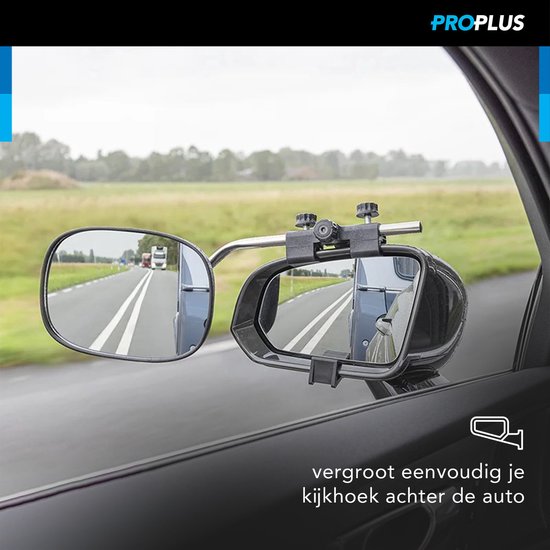 ProPlus Caravanspiegel Convex Glas - 41 x 14 x 19 cm - Verstelbaar - Zwart van ProPlus — afbeelding 3