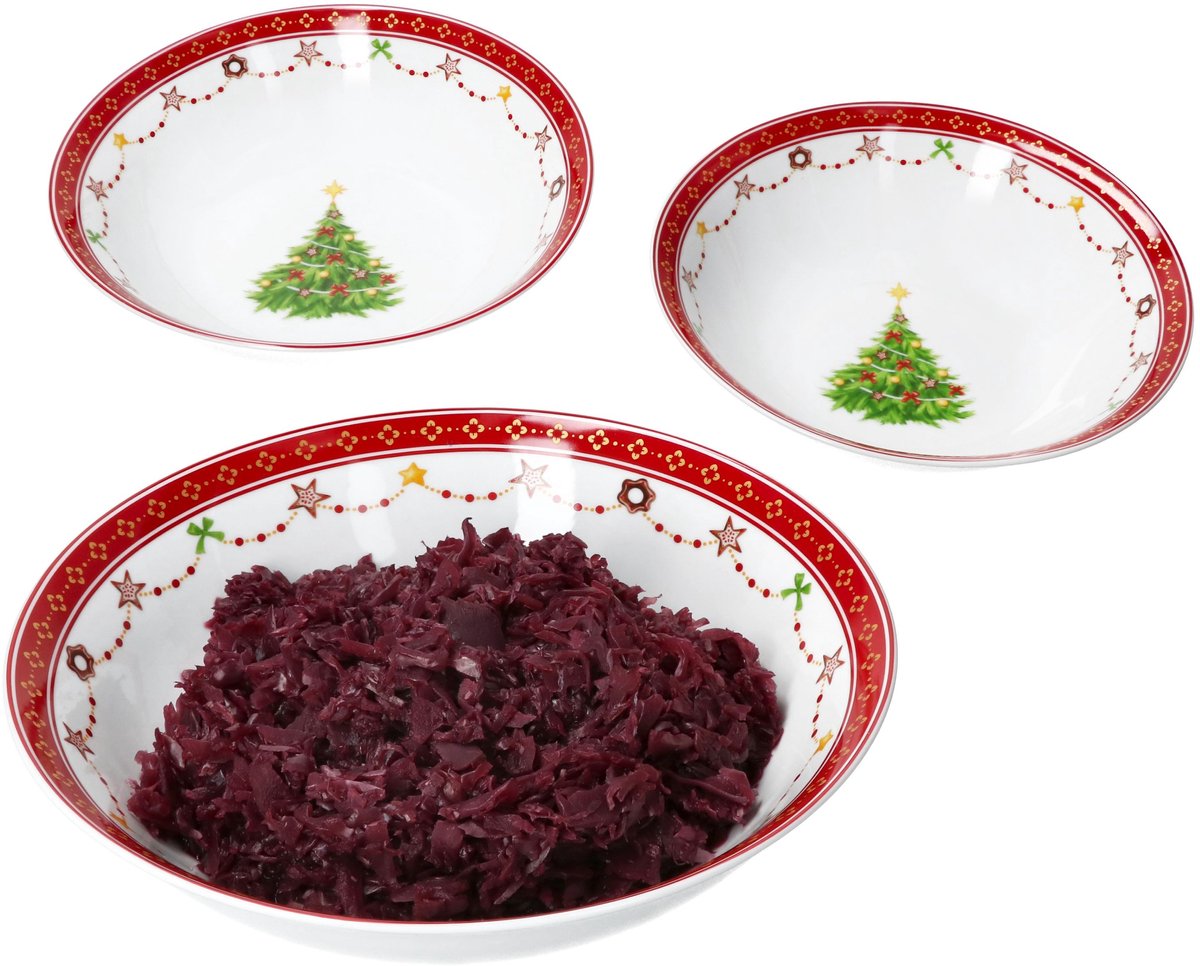 3-delig servies Kerstdroom Ø20,5cm, Ø23cm & Ø25,5cm van porselein