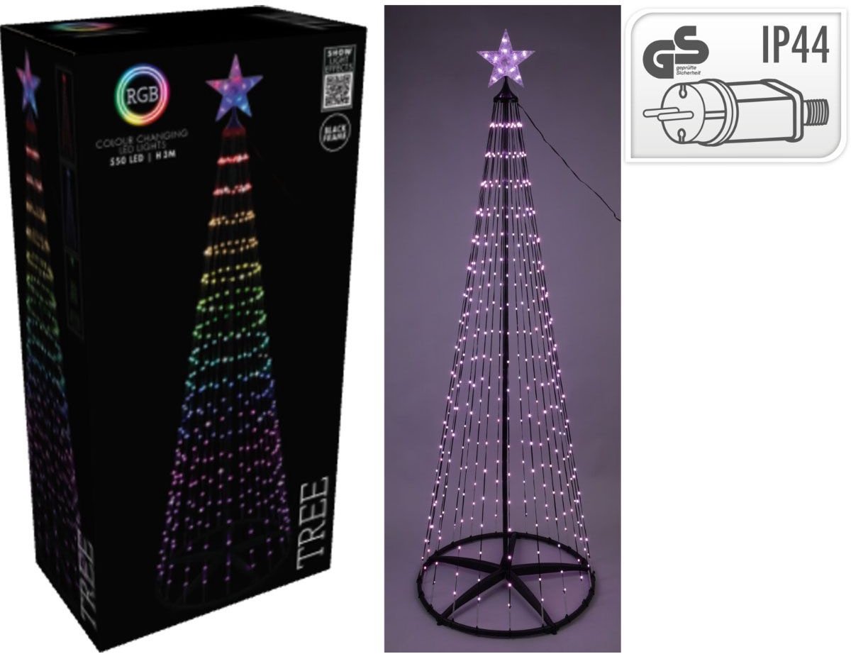 LED-kerstboom aan vlaggenmast 550 LEDs kleurrijk 300 cm kopen