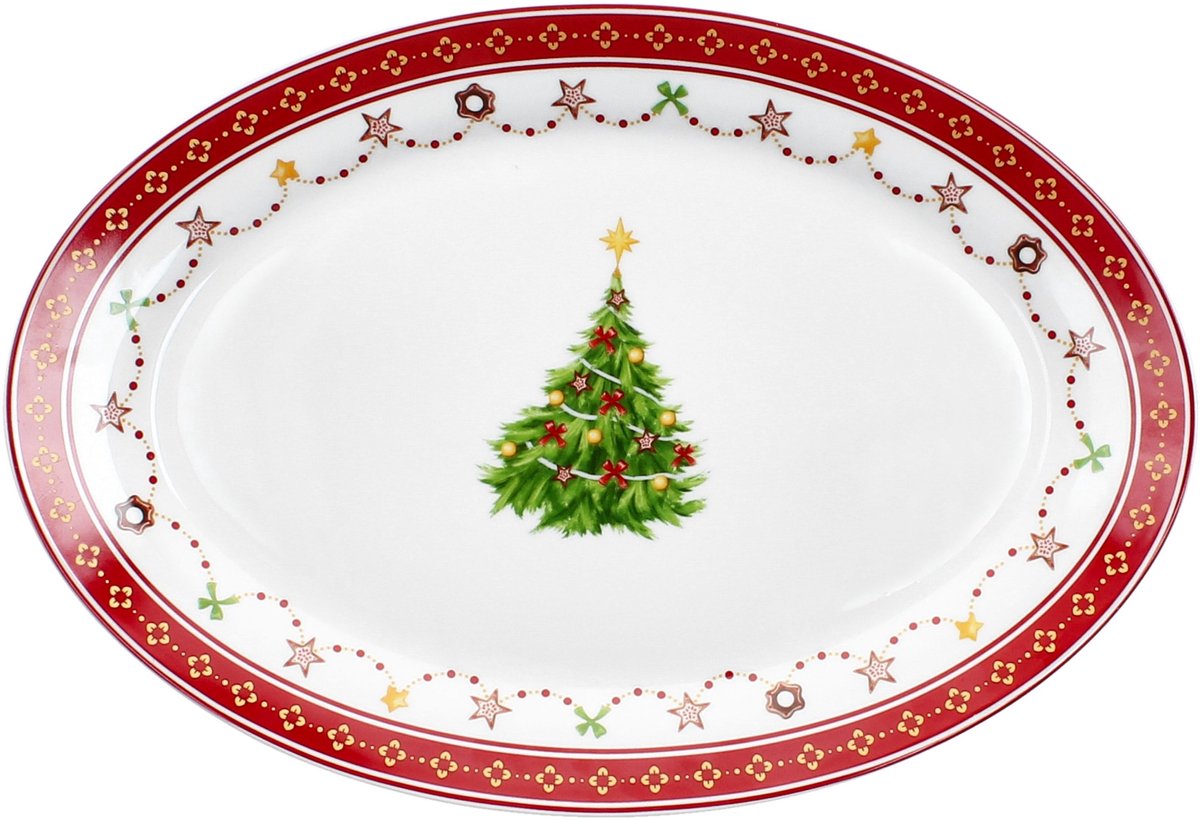 WEIHNACHTSTRAUM Ovale serveerschaal van porselein, 35,2 x 24,0 cm