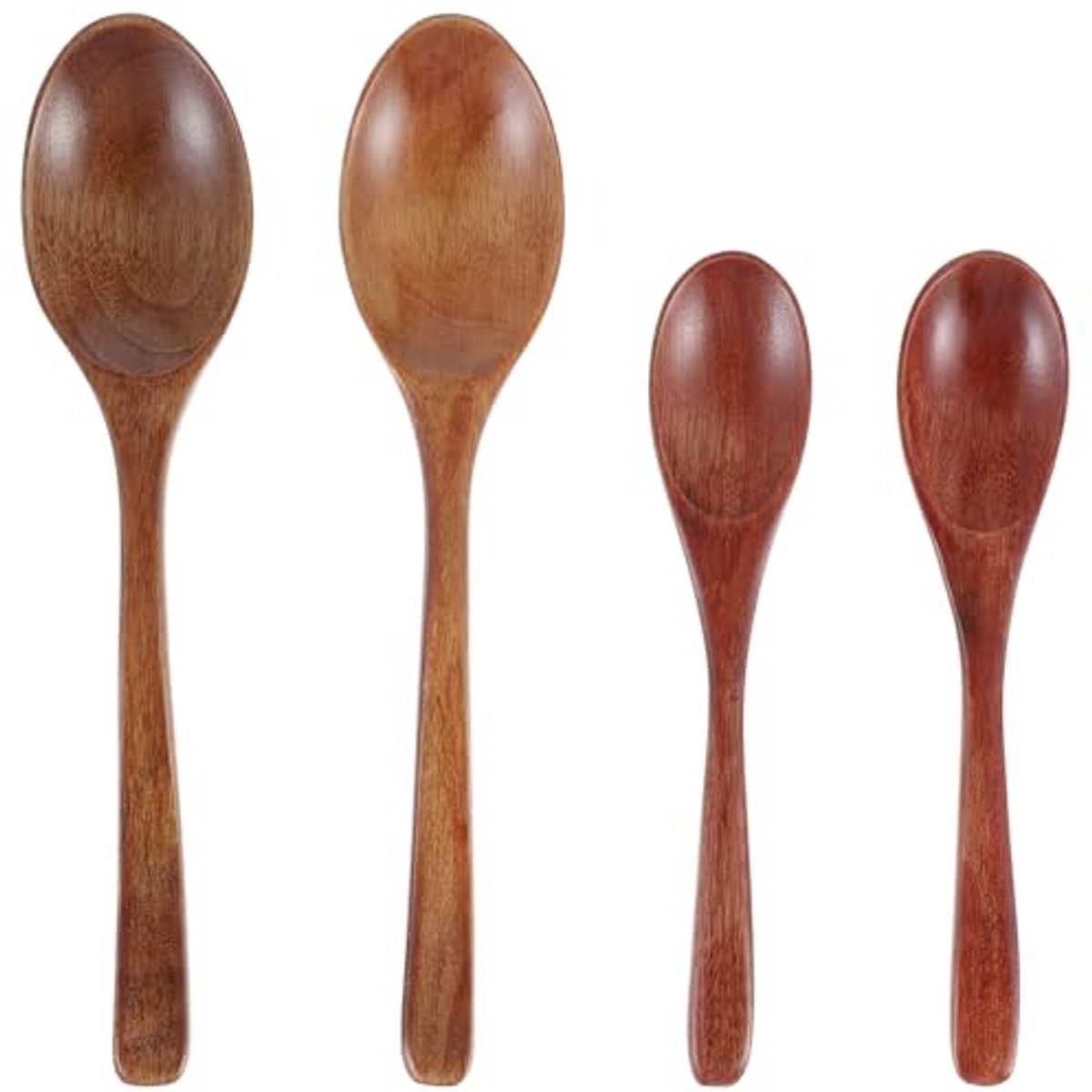 Image of 4 Stuks Houten Theelepels Set - Ideaal voor Honing, Thee en Koffie
