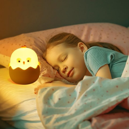 EXCITAT Nachtlampje - Kinderlamp voor de verzorging - Bedlamp Eierschaal Nachtlampje - Oplaadbare Touch LED Tafellamp - USB Oplaadbaar Cadeau - Geschikt voor de kinderkamer, baby, meisje, jongen - Siliconen - Eén van EXCITAT — afbeelding 2
