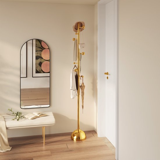 Guyii Furniture Portant à vêtements hauteur 185,5 cm, avec lame sous-jacente, en métal, pour couloir, pour pièce voisine, compact pour petits appartements