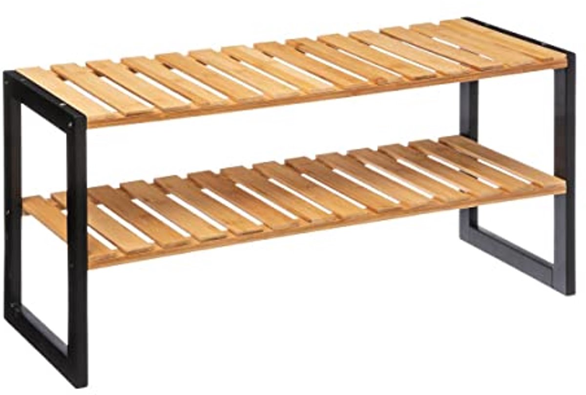 Schoenenrek voor 6 paar - stapelbaar bamboe voor optimale organisatie