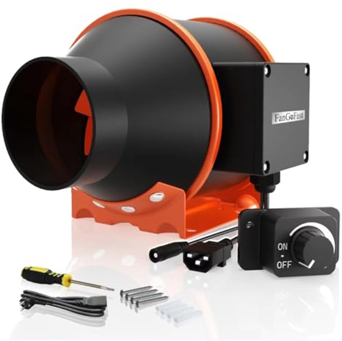 Regelbare Buisventilator 100 mm - 360 m³/u Rookafzuiging en Ventilatie met IEC-stopcontact
