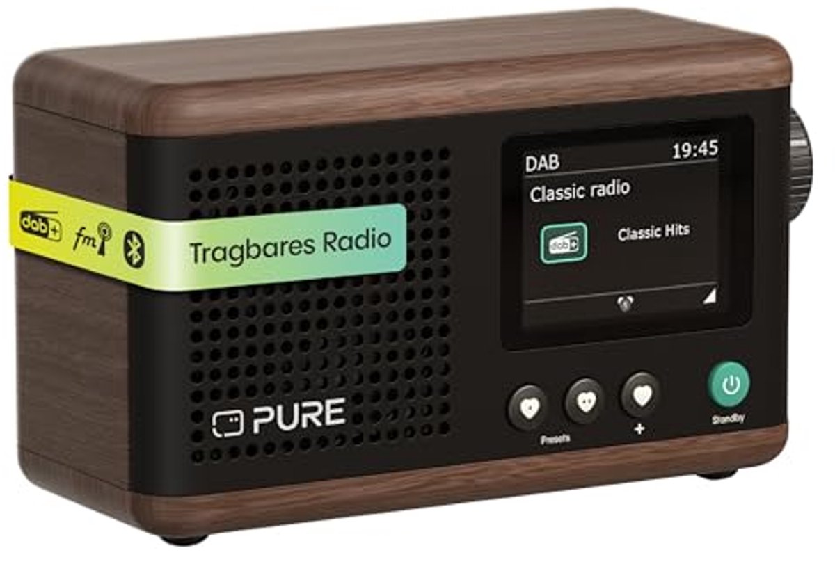 Compacte Draagbare Digitale Radio met DAB+, FM en Bluetooth | 15 uur Batterijduur | 2,4 Inch Kleurendisplay