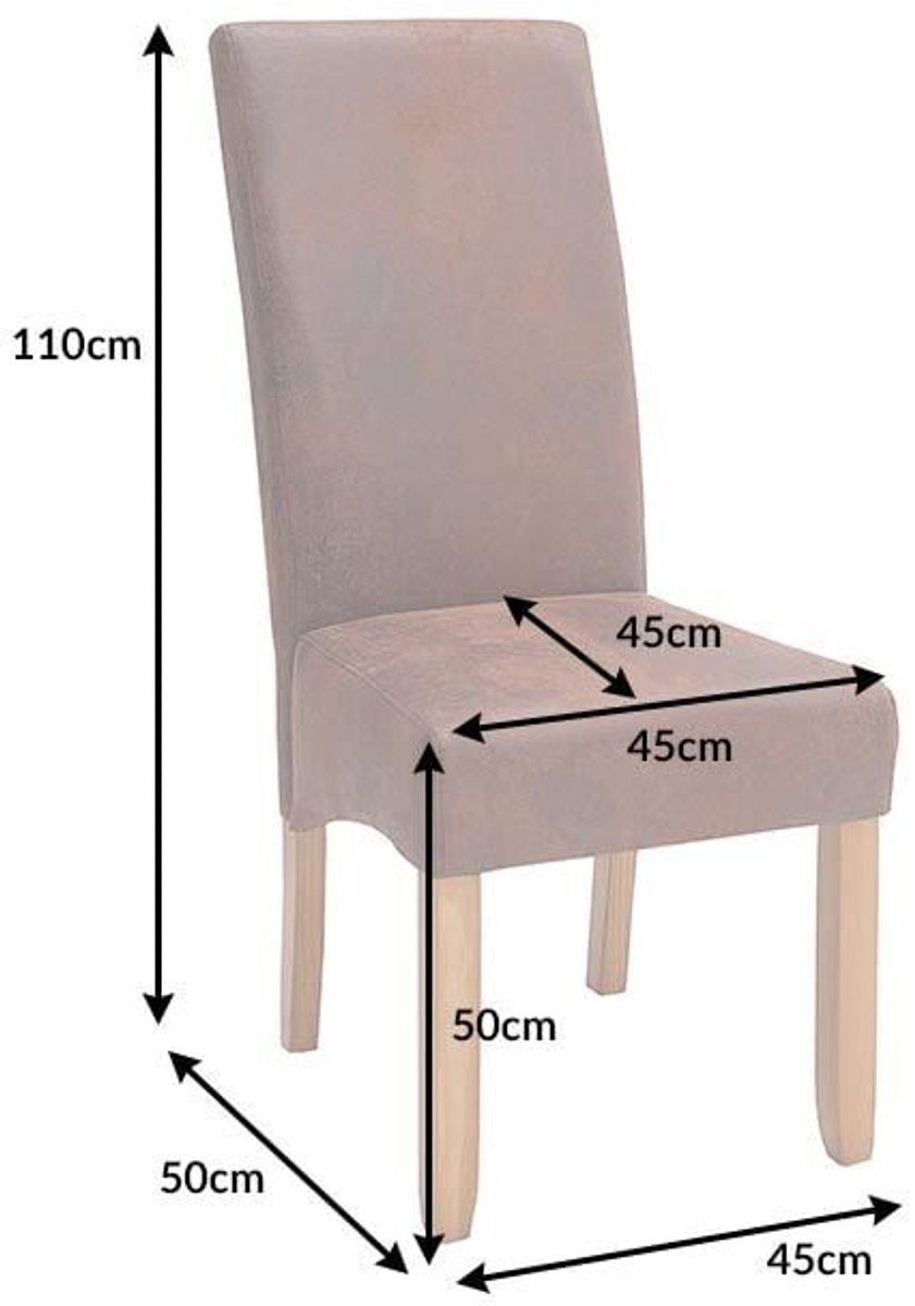 Edele stoel CASA vintage bruine massief houten poten in koloniale stijl - 21133