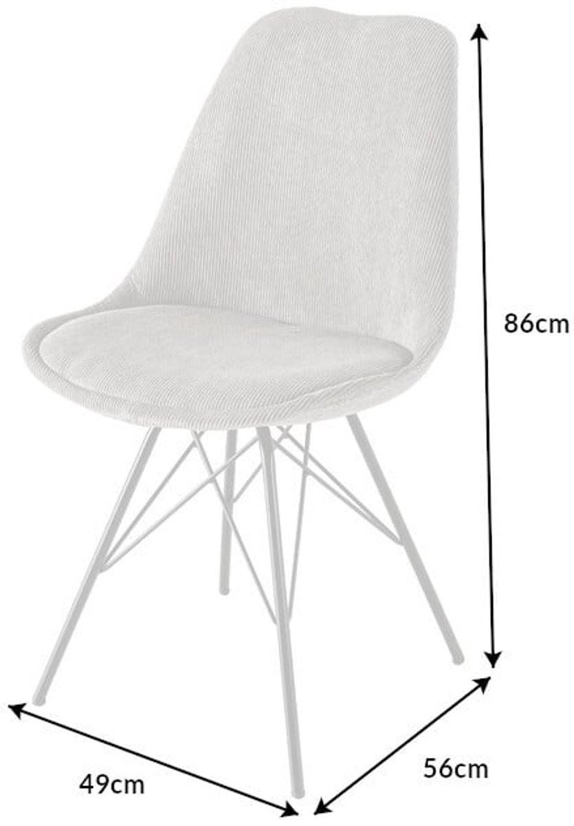 Invicta Interior Design stoel SCANDINAVIA MEESTERSTUK grijs koord zwart metalen frame - 43696 Zie omschrijving