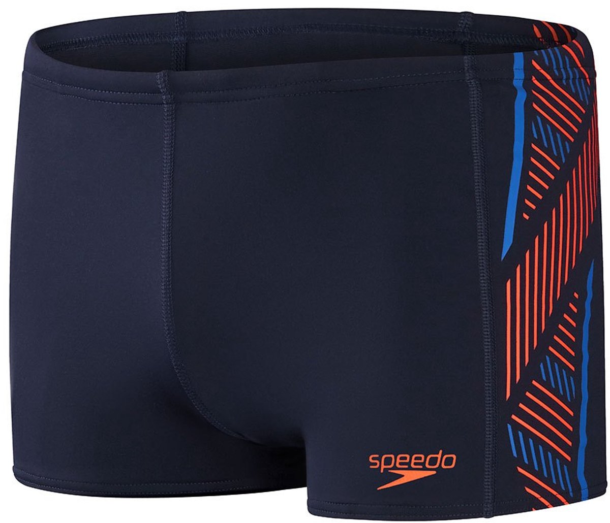Speedo Mens Tech Panel Aquashort True Navy/Volcanic Orange/True Cobalt