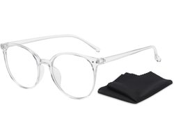 PD® - Blauw Licht Bril - Computerbril - Blue Light Glasses - Blauw Licht Filter Bril - Beeldschermbril - Met Brillendoekje - Unisex - Transparant - Game bril - Bril tegen vermoeide ogen - Bril computer/tv schermen