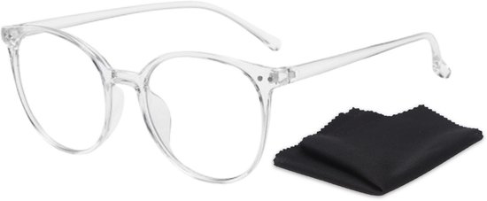 PD® - Blauw Licht Bril - Computerbril - Blue Light Glasses - Blauw Licht Filter Bril - Beeldschermbril - Met Brillendoekje - Unisex - Transparant - Game bril - Bril tegen vermoeide ogen - Bril computer/tv schermen