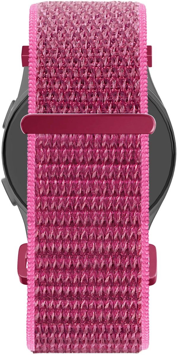Bandz Hoogwaardige nylon band met klittenband - geschikt voor Garmin Vivoactive 6 / 5 / 3 / Vivomove HR / Style / Luxe / Sport / Trend / Forerunner 645 / 245 / 165 / 55 / Approach S12 / S40 / S42 / S44 / S50 / Venu SQ / SQ2 / 2Plus (dragonfruit)