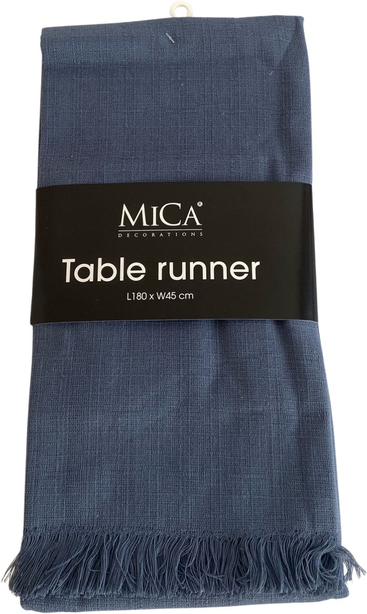 Mica Tafelloper - Blauw - 180x45 cm