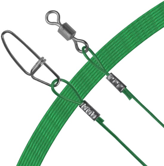 S&D - 10x Stalen Onderlijnen - Extra Sterk 68kg - 50cm - Voor Meerval, Snoek & Grote Zeevis - Groen van S&D — afbeelding 2