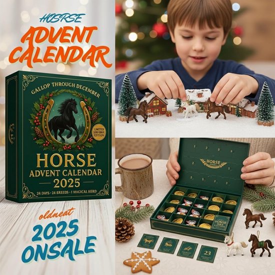 Magische Paarden Adventskalender 2025 - 24 Handbeschilderde Figuren Voor Paardenliefhebbers