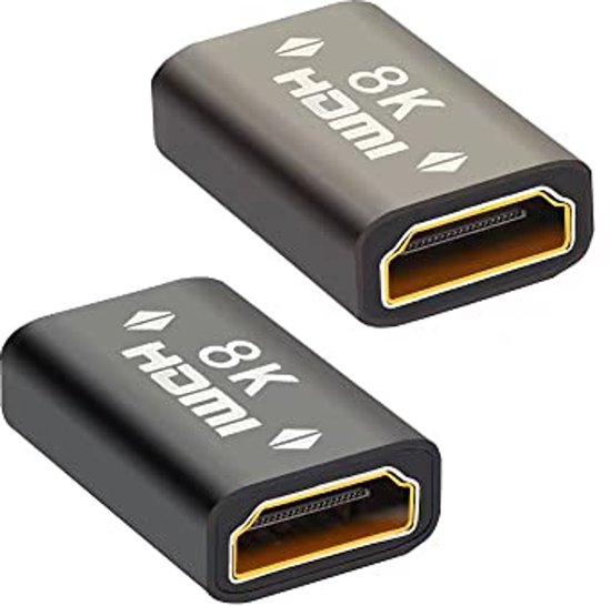 Delock HDMI adapter vrouwelijk naar vrouwelijk 8K 60 Hz grijs metaal