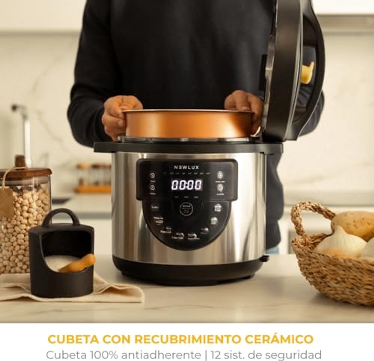 Programmeerbare Slowcooker 6L 1000W Multifunctioneel - afbeelding 3