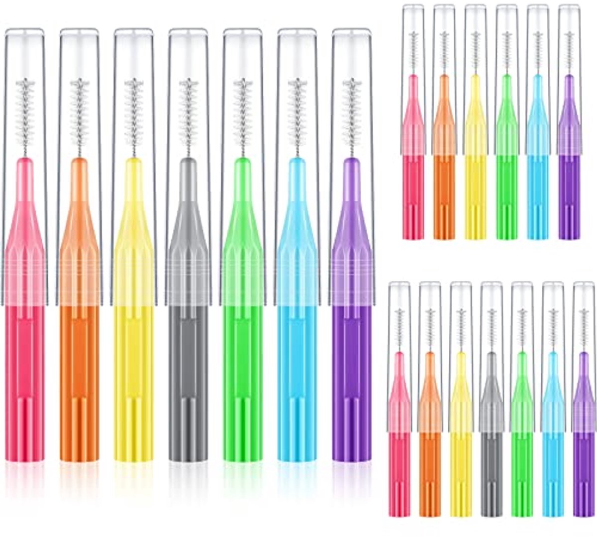 Interdentale borstels 20 stuks voor optimale mondhygiëne, flosreiniger in verschillende kleuren en maten