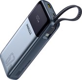 Batterie externe Phreeze 67 W 20 000 mAh avec câble USB-C fixe pour charge rapide – Chargeur portable pour ordinateur portable, téléphone, tablette – Batterie externe compatible avec MacBook, iPhone et Samsung – Batterie Power 20 000 mAh