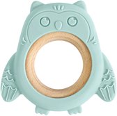Norana Bijtring - Siliconen Bijtring Baby - kinderspeelgoed - Veilig Bijtspeelgoed - Verzachtend voor Tandjes Pijn - Duurzaam en BPA-vrij - Groene Uil