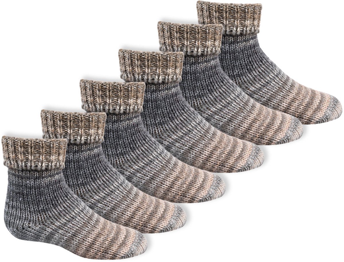 Gebreide kindersokken Scandinavische sokken Beige